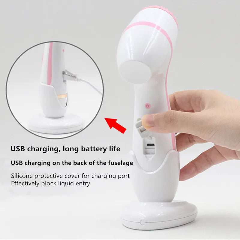 Electric Ultrasonic Cleaner Cleansing Brush 3 In 1 Face Tool Massagers Sonic Rotating Cleansing Brush Galvanic Remove Blackheads
