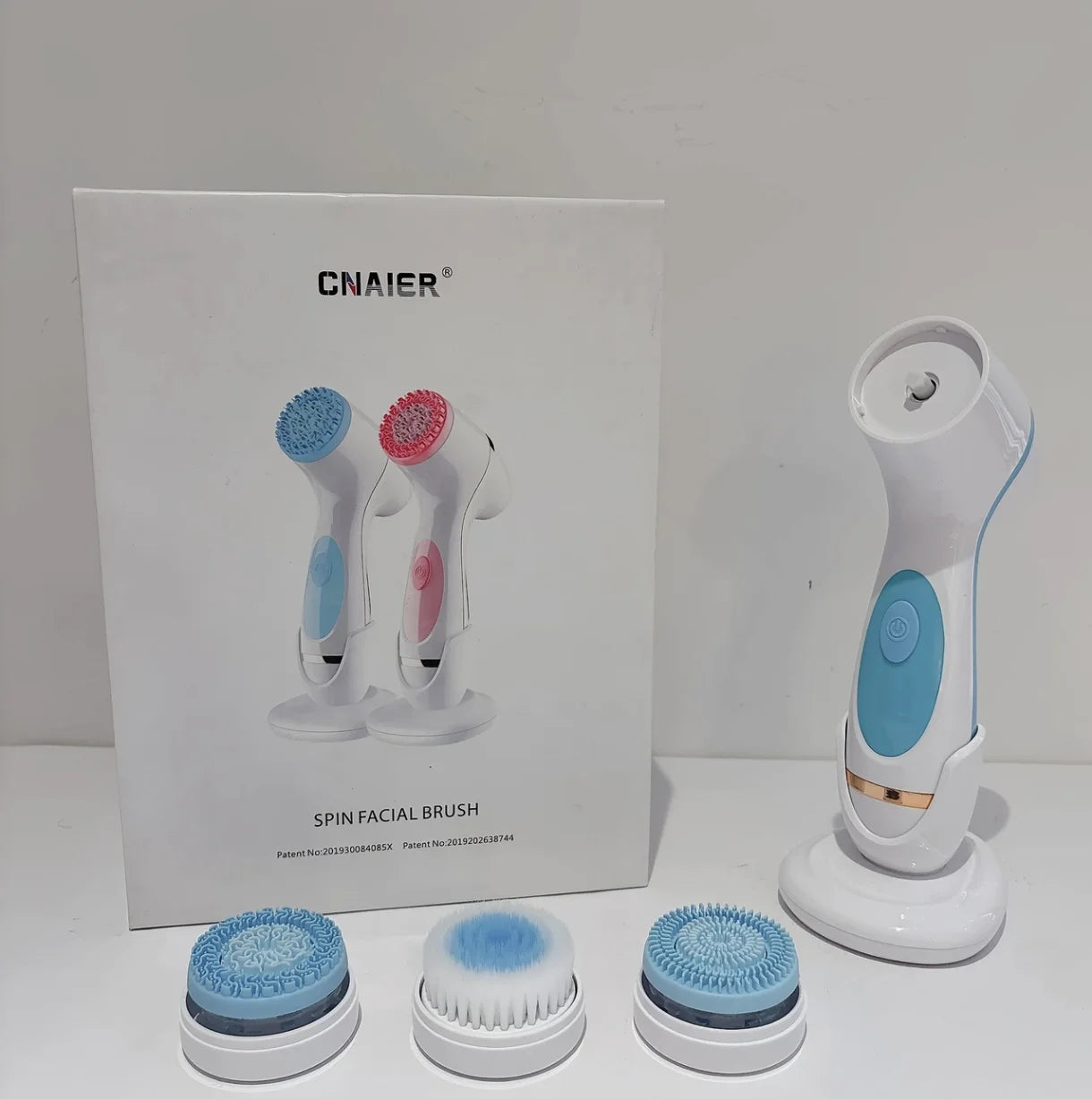 Electric Ultrasonic Cleaner Cleansing Brush 3 In 1 Face Tool Massagers Sonic Rotating Cleansing Brush Galvanic Remove Blackheads
