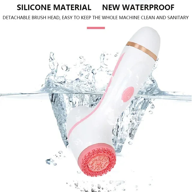 Electric Ultrasonic Cleaner Cleansing Brush 3 In 1 Face Tool Massagers Sonic Rotating Cleansing Brush Galvanic Remove Blackheads